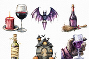 Watercolor Halloween Wine Tasting, an Illustration by Craft Nest (Thumbnail 3 of 6)