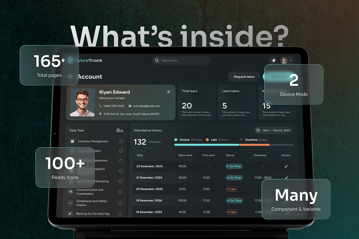 WareTrack - SAAS Warehouse UI Kit, an UI Kit Template by Agensip Design Agency (Photo 4 of 9)