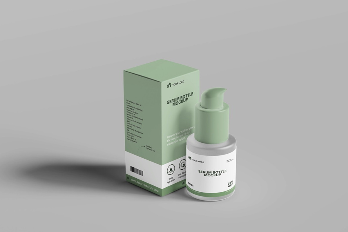 Serum Bottle Packaging Mockup, a Packaging Mockup by Tokobeta (Photo 3 of 9)