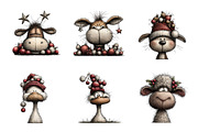 Cute Animals Christmas Clipart, a Transportation Illustration by SinaCreation (Thumbnail 2 of 7)