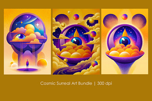 Cosmic Surreal Art Bundle, a Decorative Illustration by StockVerse Creative