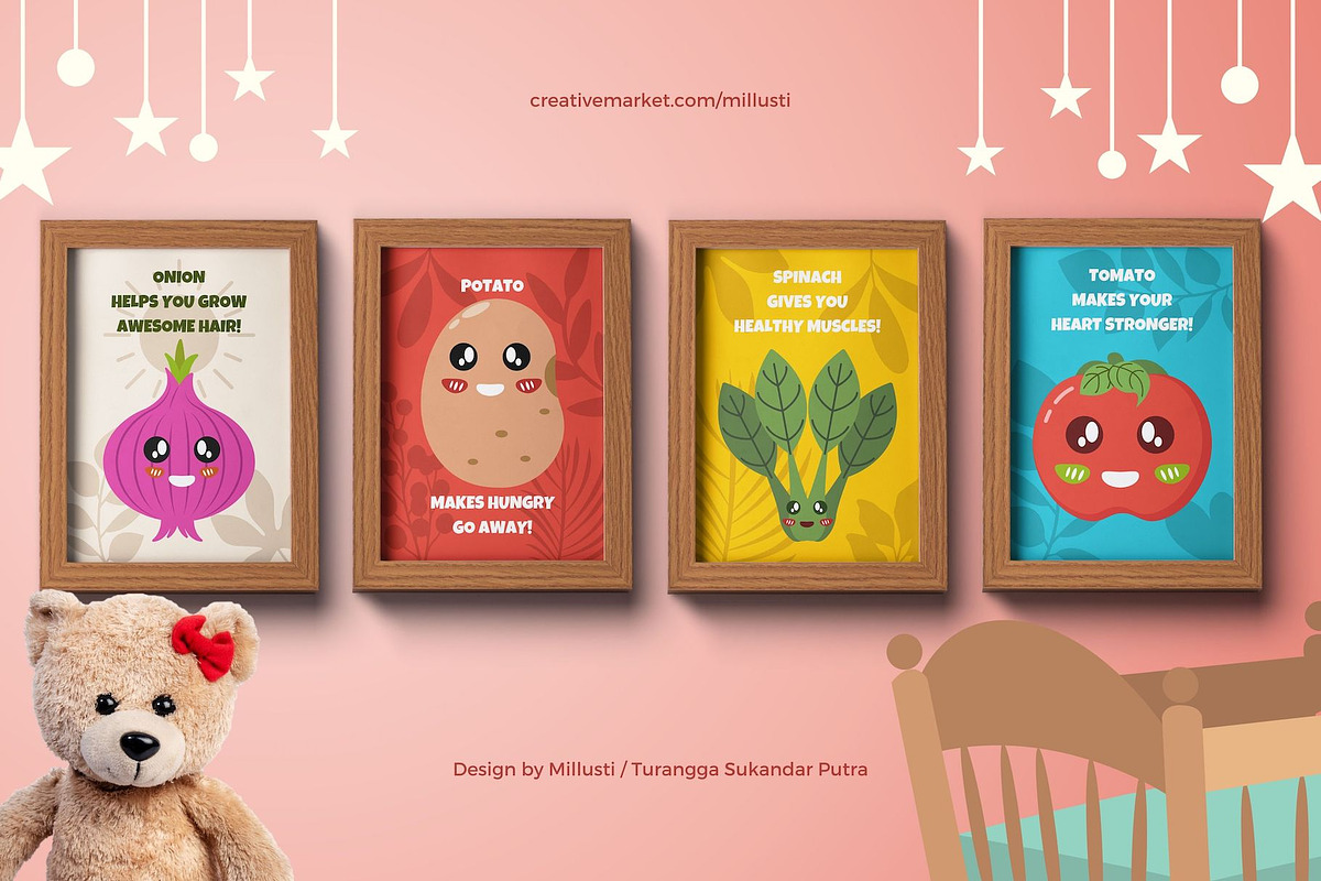 Customizable Vegetables Nursery Art, a Food Illustration by Millusti (Photo 8 of 9)