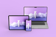Macbook Pro iPad iPhone 13 Mockups, a Mac Mockup by Illusiongraphic (Thumbnail 10 of 34)