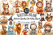 Autumn Spooky Cute Baby Clipart, an Illustration by Designking (Thumbnail 1 of 5)