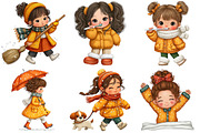 Daily Routine Winter Girl Clipart, an Illustration by Craft Nest (Thumbnail 7 of 9)