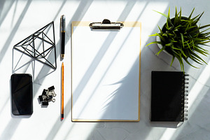 Flat lay desk, mockup, a Business Photo by Best Project