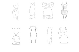 Dresses Set 1 Procreate Brush Stamps