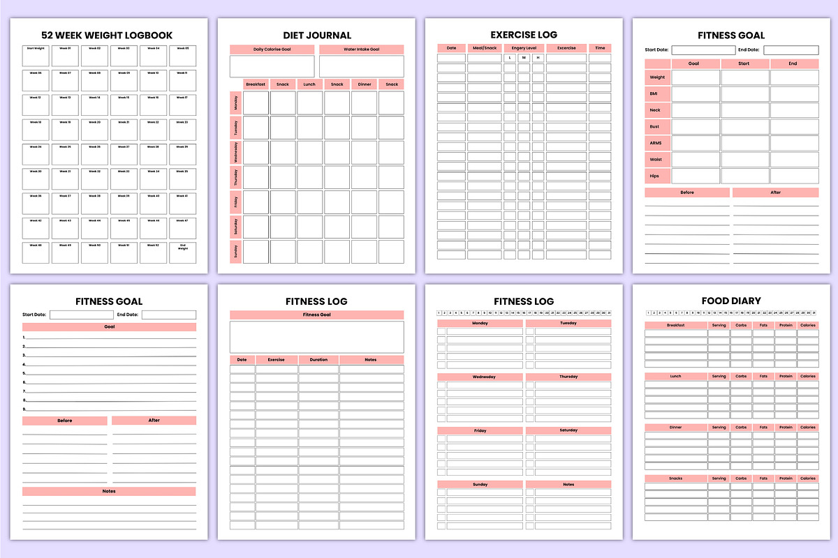 2026 Health & Fitness Journal Canva, a Stationery Template by Mustafiz (Photo 9 of 10)