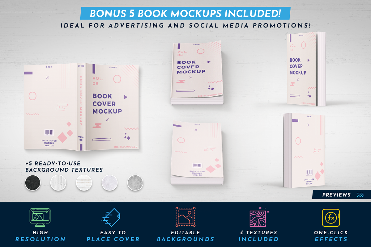Book Cover Template 63, a Templates & Theme by Digital Goods (Photo 4 of 11)