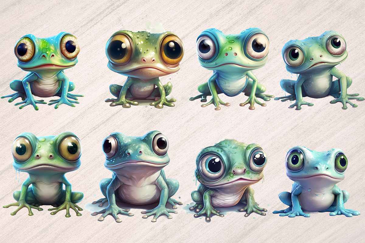 8 Cute Baby Frog Sublimation Clipart, an Animal Illustration by Leakedink (Photo 2 of 4)