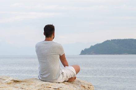 Meditation featuring man, beach, and yoga, a Sports & Recreation Photo by hitdelight