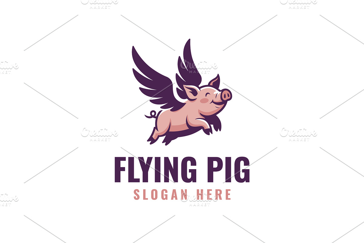 Flying Pig Logo, a Branding & Logo Template by Pixes (Photo 1 of 3)