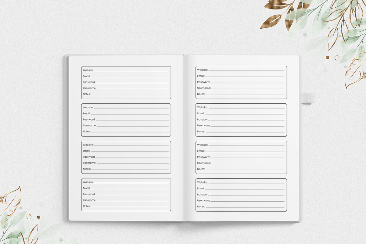 Password Logbook Kdp Interior, a Stationery Template by Graphic Template (Photo 2 of 11)