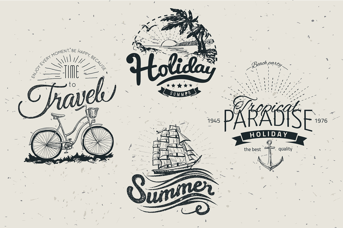 Vintage summer badges, a Branding & Logo Template by iriskana (Photo 2 of 4)