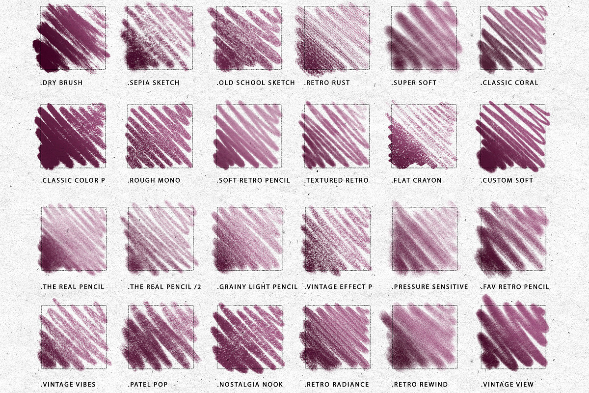 50 Retro Pencils - Procreate Brushes, a Brush Add-On by Nuclear Brushes (Photo 7 of 8)