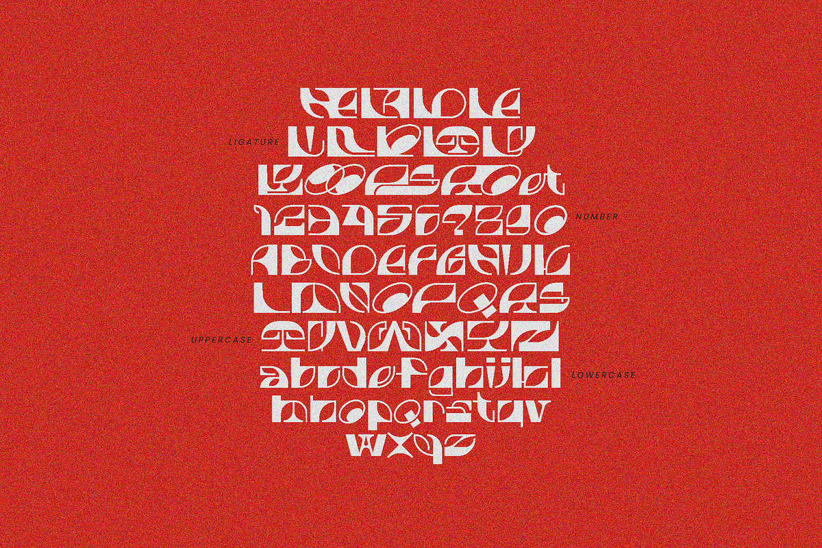 Rolyzim Experimental Alien Font, a Symbol Font by Erifqizefont (Photo 4 of 10)
