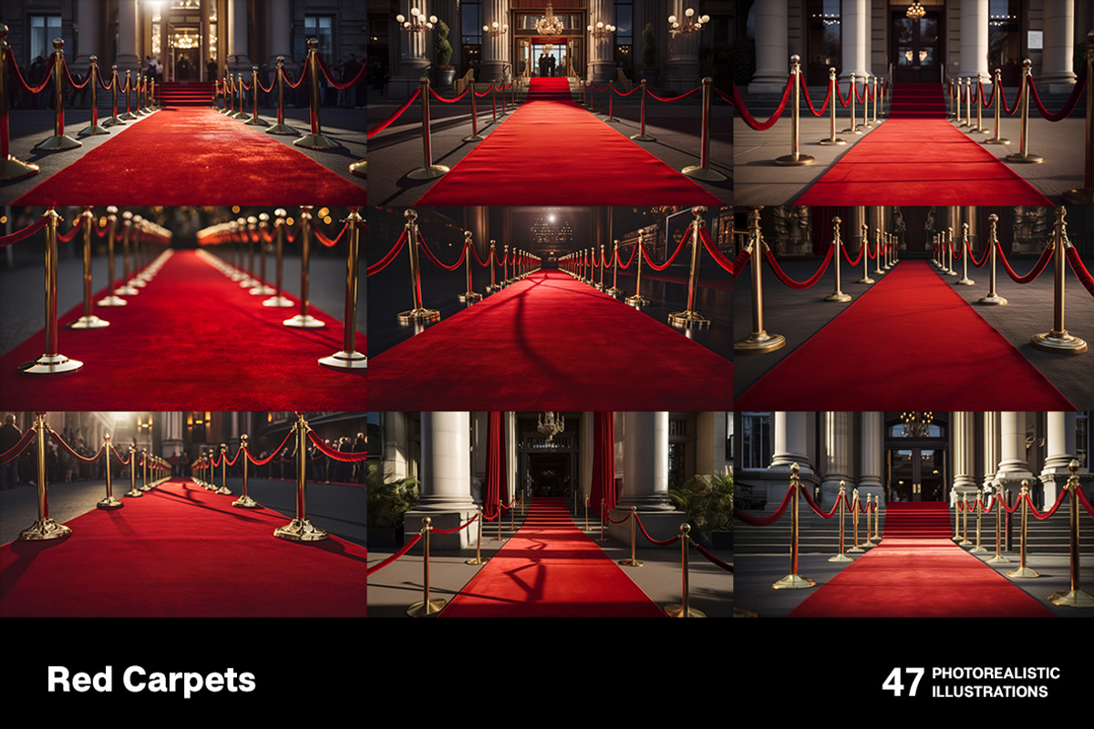 Red Carpets. 47 images, a Decorative Illustration by Handmadefont (Photo 10 of 12)