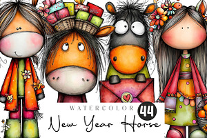 Chinese New Year Horse clipart, an Illustration by CreationArt