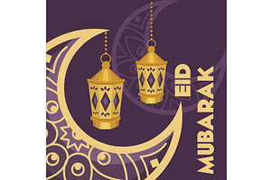 eid mubarak postcard, an Illustration by studiogstock
