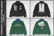 Corduroy Coach Zipper Jacket Mockup, a Hoody Mockup by DaldSgh (Thumbnail 3 of 10)
