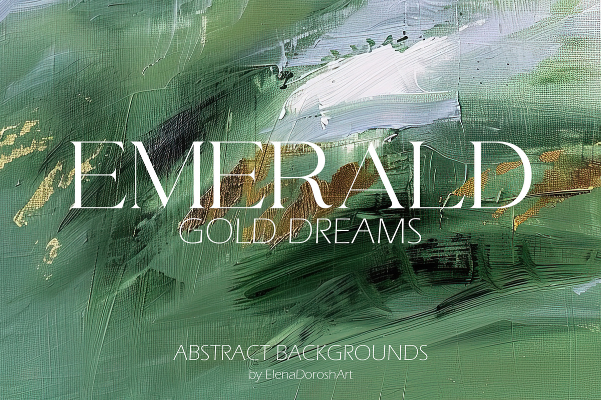 Emerald Gold Abstract Backgrounds, a Background Graphic by Elena Dorosh (Photo 1 of 8)