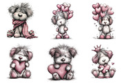 Whimsical Quirky Valentine Dogs Clip, an Illustration by GatewayDesign (Thumbnail 2 of 3)