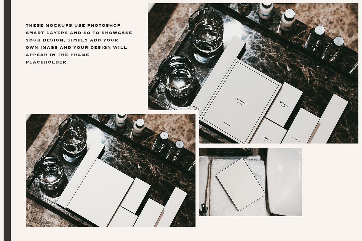 Hotel Shower Set Mockup Bathroom, a Packaging Mockup by Artcoast Studio (Photo 2 of 6)