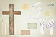 Easter Crosses, Watercolor Cliparts, a Seasonal Illustration by EL_SUHOVA (Thumbnail 2 of 7)