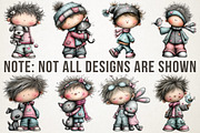 Cute Whimsical People and Pets Bundl, an Illustration by RobertsArt (Thumbnail 5 of 7)