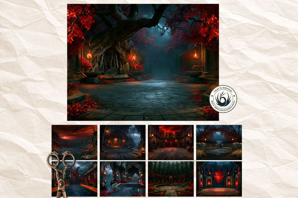 Harvest Ritual Horror RPG Backdrops, a Seasonal Illustration by ThatsDesignArt (Photo 11 of 18)