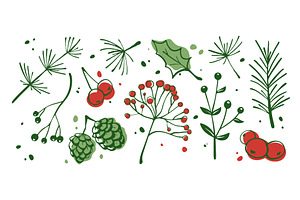 Winter botanical elements, an Object Illustration by art PVP - market