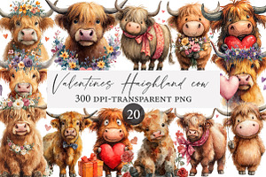 Valentines Haighland cow Clipart, an Illustration by Designworld