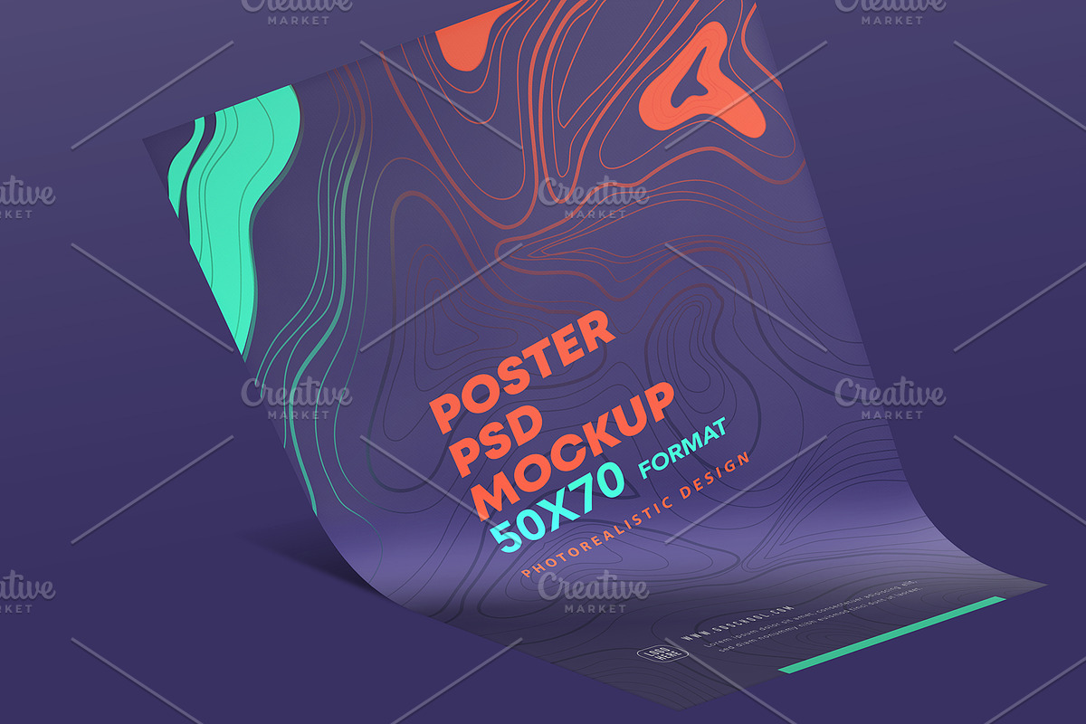 Realistic 3D Poster PSD Mockup, a Print Template by Sinlatown (Photo 5 of 5)