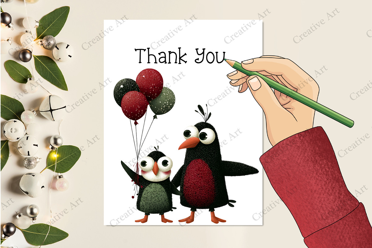 Whimsical & Quirky Birds Clipart, an Illustration by Creative Art (Photo 8 of 9)