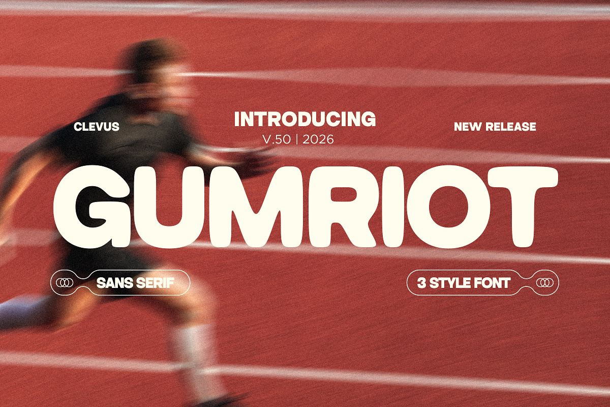 Gumriot | 3 Style Font, a Sans Serif Font by ClevUs (Photo 1 of 12)