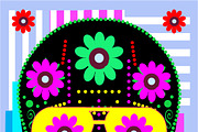 Colorful skull with flowers, a Wallpaper Graphic by TeaGraphicDesign (Thumbnail 2 of 3)