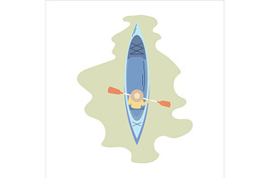 Kayak on a lake. Extreme water, a Sport Illustration by Mila Di Art