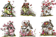 Spring Bird House Bundle Clipart, an Illustration by Designking (Thumbnail 5 of 5)