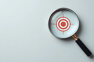 Magnifying Glass Focusing on Target, a Business Photo by Stock Shape