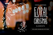 Hand-Drawn Floral Christmas Elements, an Illustration by nyulpsd (Thumbnail 1 of 4)