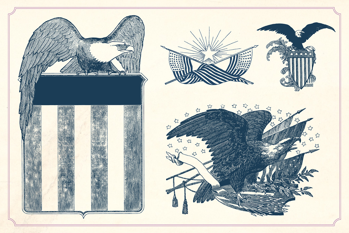 Vintage 4th of July illustrations, a Seasonal Illustration by Mr Vintage (Photo 4 of 7)