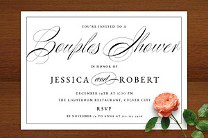 Elegant Script Couples Shower Invite