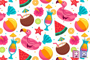 Seamless Flat Summer Pattern Design, a Pattern Graphic by MISS CHATZ (Thumbnail 2 of 3)