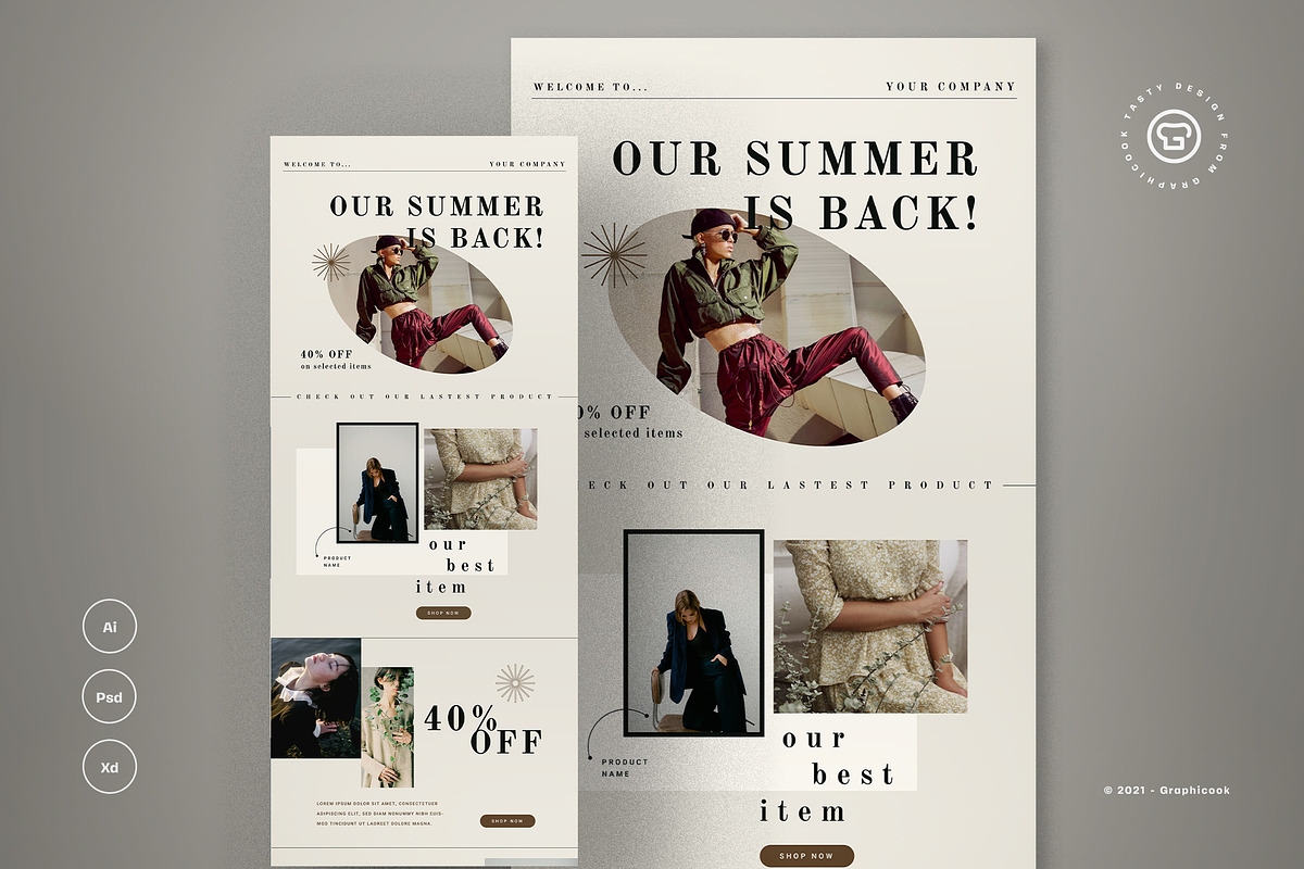 Modern Email News Letter, an Email Template by graphicook (Photo 2 of 3)