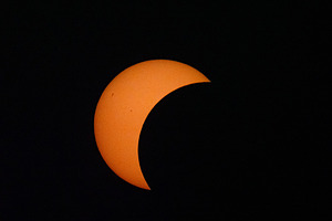 Solar eclipse by the moon