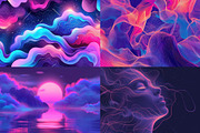 32 Ethereal Neon Dreamscapes, a Decorative Illustration by HipFonts (Thumbnail 7 of 9)