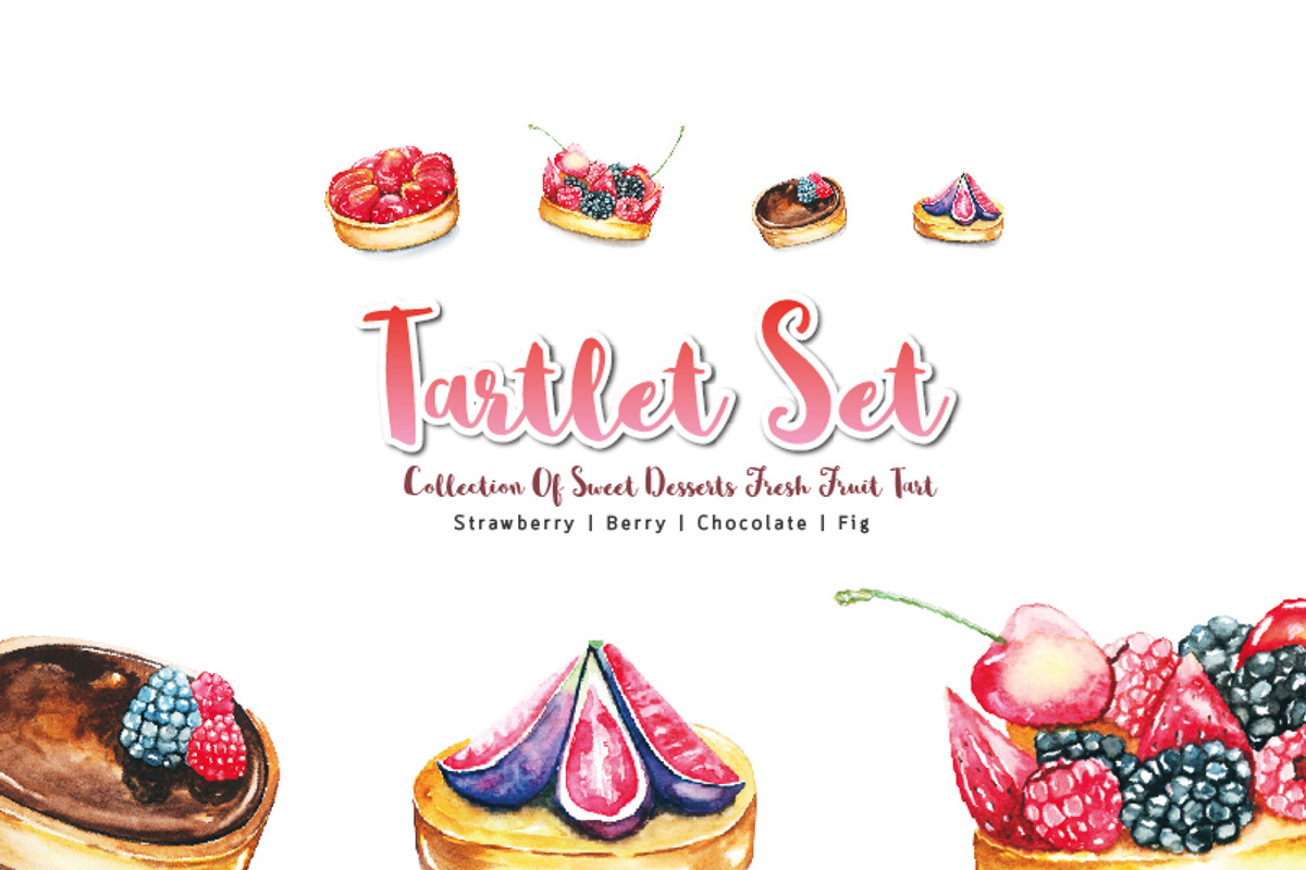 Sweet Dessert  DIY Pack (Tartlet), a Food Illustration by Ora (Photo 1 of 5)