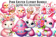 Pink Easter Watercolor Clipart, an Illustration by Dream Creation (Thumbnail 1 of 7)