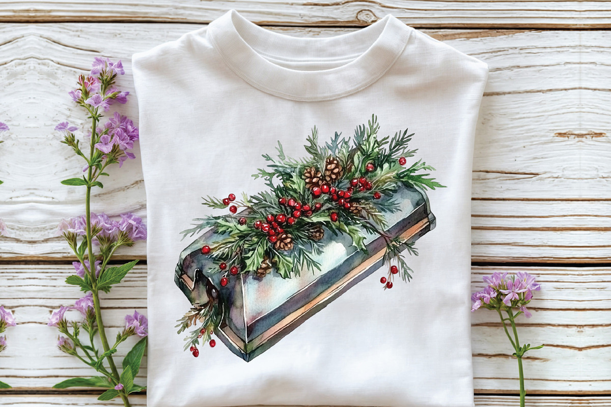 Gothic Christmas Watercolor Clipart, an Illustration by CraftArtStudio (Photo 5 of 6)