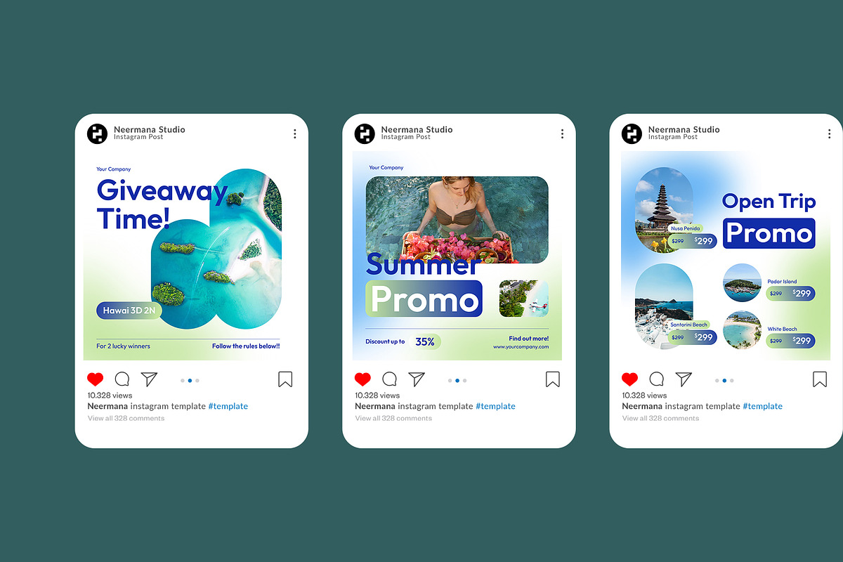 Travel Instagram Post, a Social Media Template by Neermana (Photo 2 of 4)